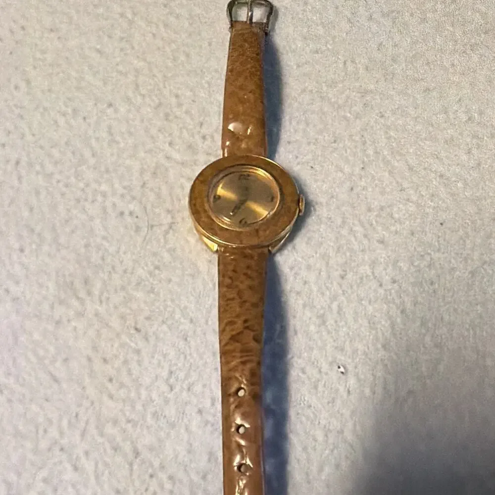 Timex Women's Quartz Analog Watch Gold Dial Gold Tone Case needs battery